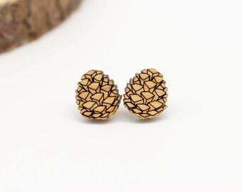 Pinecone Stud Earrings | Laser Cut Nature Jewellery