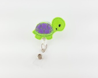 Baby Turtle - Felt Badge Reel - RN Badge Reel - Nurse Badge Holder - Retractable Badge Pull - Teacher Badge Clip - Pediatric ID Badge