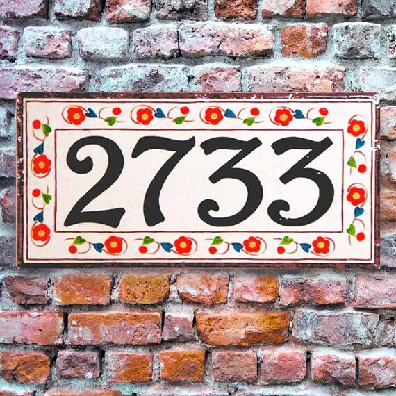 House number plaques hand painted Italian house numbers