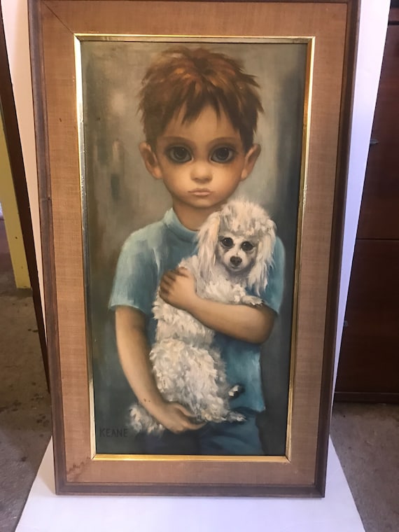 Keane big eyes framed print "No Dogs Allowed"