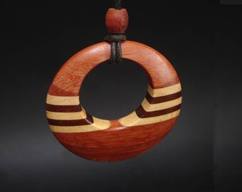 Wood pendant necklace, men's necklace, woman's necklace, hand made, wooden pendant necklace, mans necklace, boho