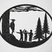 Pine Trees, woodpecker and Three Boys Oval Insert-DXF files cut ready for cnc machines, laser cutting and plasma cutting