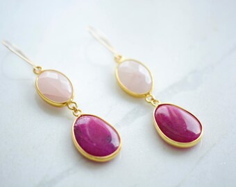 Gemstone dangle earrings