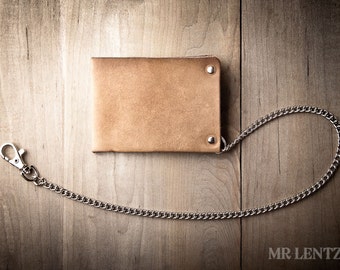 Leather Chain Wallet, Mens Leather Chain Wallet, Minimal Chain Wallet, Handmade wallet 012_CH