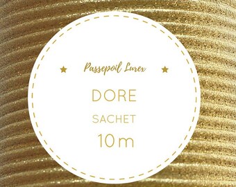10 m - gold lurex piping bag