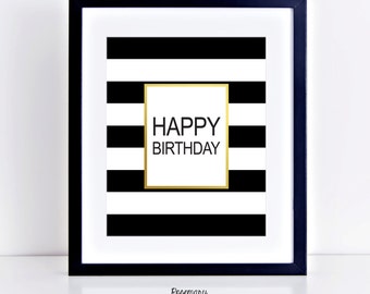 Happy Birthday Printable, birthday decor, happy birthday sign, Birthday party decorations, Birthday Printable Banner, 8x10 Instant Download