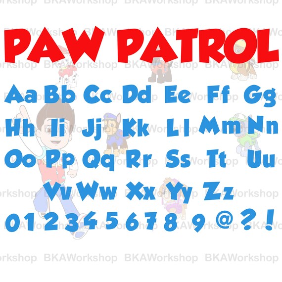 font for paw patrol
