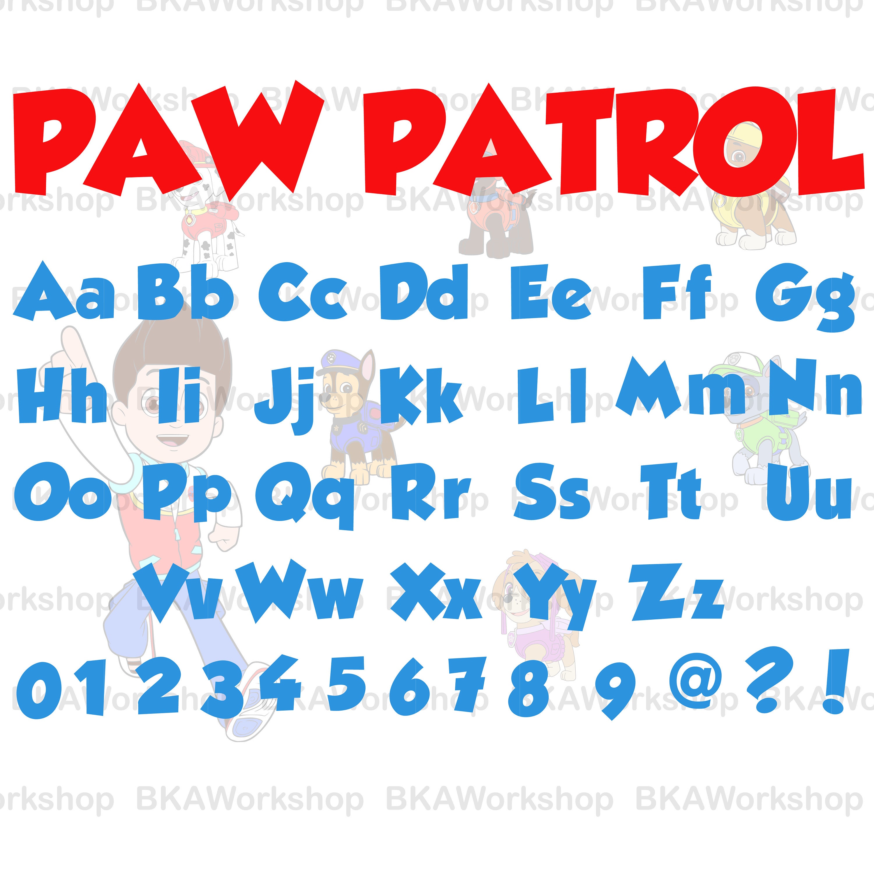 paw patrol letter font