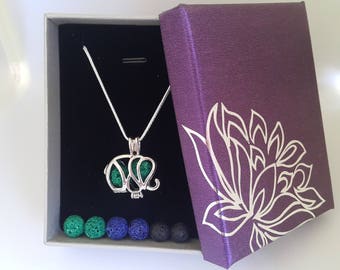 Elephant Necklace, Aromatherapy Necklace, Diffuser Necklace, Essential Oil Necklace, Essential Oil Diffuser Necklace, Mothers Day Gift, Lava