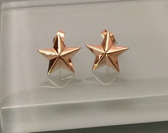 14k Star Stud Earrings, 14k Star Earrings, 14k Star Post Earrings, 14k Gold Star Earrings, 14k Solid Gold Earrings, 14k Stud Earrings