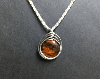 Wire Wrapped Stone Necklace