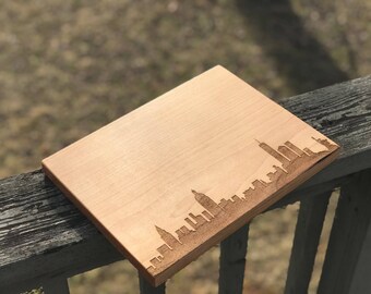 New York City Skyline Cutting Board Handmade, Kitchen Gifts For Mom, New York Cutting Board, City Silhouette Chopping Board, Realtor Gift