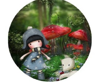 "Lady in the forest" cabochon 25mm