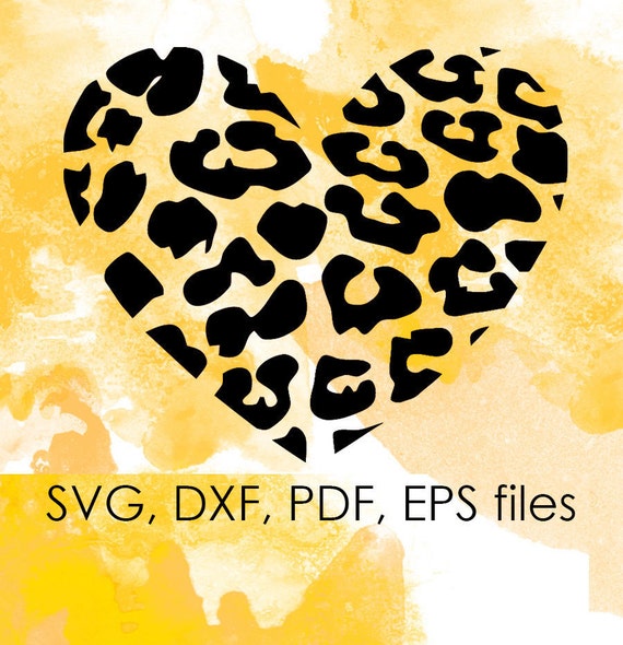 Download Leopard heart svg dxf pdf files Valentine svg files for