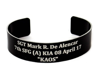 Custom Memorial Bracelet, Honor the Fallen, POW Bracelet, Military Bracelets, KIA Bracelet, Veteran Bracelet, In Loving Memory.