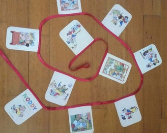 Large Noddy Handmade Paper Garlands/For Baby Nursery/Children's Bedrooms/Birthdays/Mid Century Home/Retro/Funky Home/Great Presents.