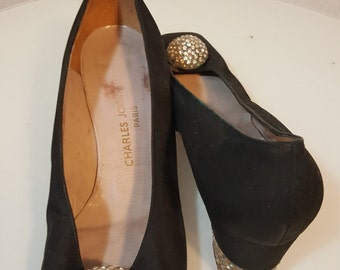 FREE SHIPPING Vintage Charles Jourdan Rhinestone Heels