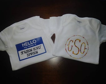 Hello My Name Is Baby One Piece Bodysuit