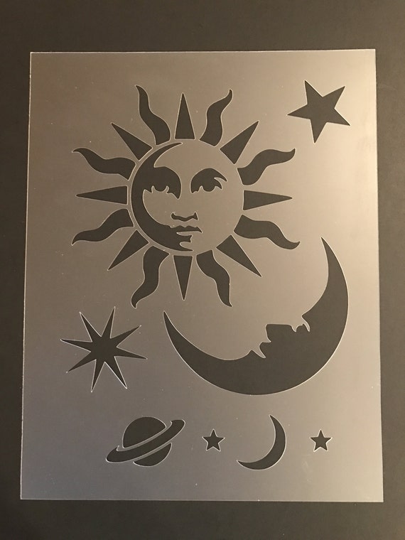 sun moon stars planets stencil 10mil free shipping