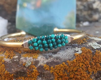 Malachite Bangle Cuff Bracelet