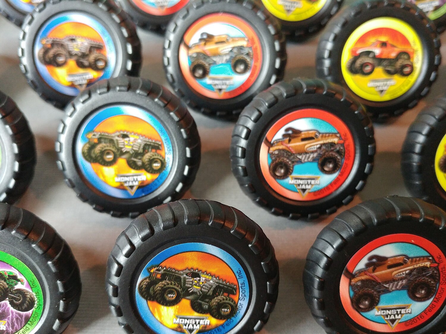 24 MONSTER JAM rings cupcake toppers cake birthday party