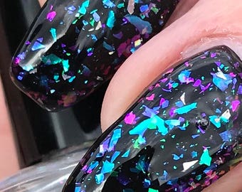 Cosmic Whisper multichrome flakie topper nail polish