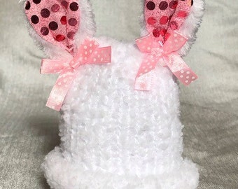 Preemie Easter Bunny Hat with removable bunny ears