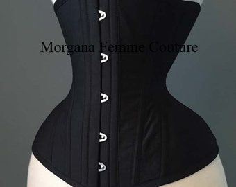 Custom made Black tightlacing waist training underbust corset