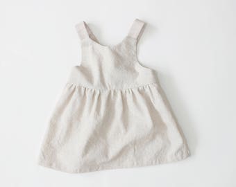 Made to Order Baby Linen/Cotton Pinafore in Natural