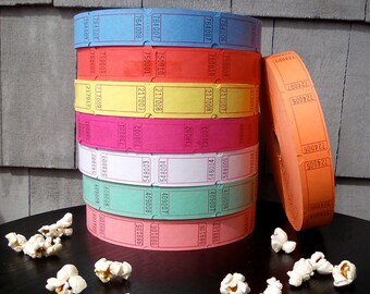 Carnival Raffle Tickets Numbered - Choose your color - Perfect for door prizes, giveaways, weddings, mixed media, scrapbooking, stamping