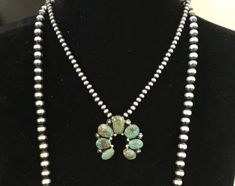 Lorenzo James Royston Turquoise & Sterling Silver Naja Pendant Signed