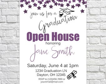 Combined graduation party invitation graduation open house