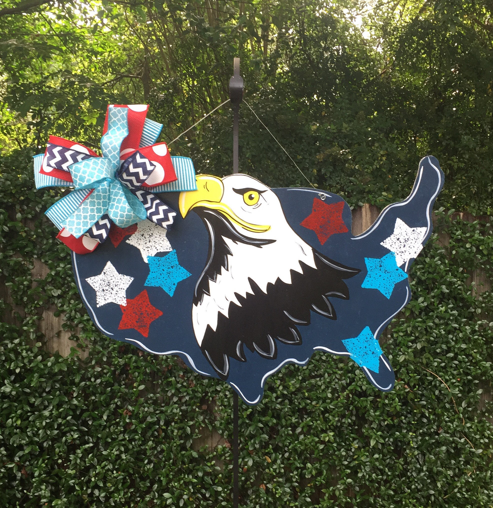 Patriotic Door Hanger Eagle Door Hanger American Flag Decor