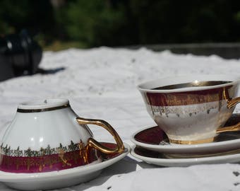 Yugoslavian demitasse cups and saucers