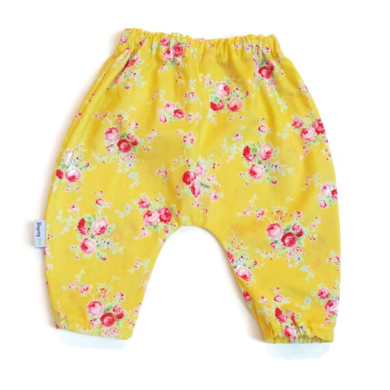 Yellow Floral Harem Pants Baby Girls