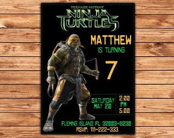 Ninja Turtle Invitation, Ninja Turtles Party, TMNT invitation, Teenage Mutant Ninja Turtle invitations, TMNT Birthday Invitation