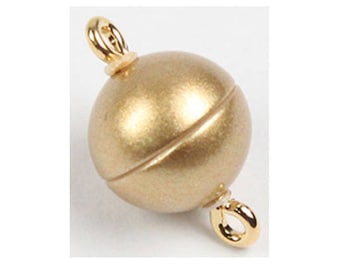 Gold Matte Magnetic Clasps in Three Sizes - 8mm, 10mm, and 12mm