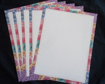 Hallmark Printer Paper, patchwork boarder, 5 sheets
