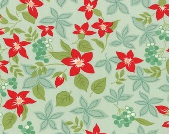 April Showers may flowers aqua Bonnie & Camille moda fabric FQ or more
