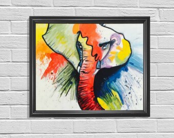 Elephant Painting, Elephant Art, Home Decor, Animal Decor, Nursery Painting, Baby Boy Nursery, Nursery Decor, Zoo Painting, Safari painting