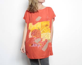 versace style 90s abstract SURF slouchy WILD baroque oversize blouse shirt