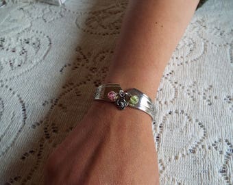 Spoon Bracelet, Spoon Jewelry, Spoon Bracelet, Silverware Bracelet, Flatware Bracelet, Floral Bracelet, "Desire" by Rogers, 1940