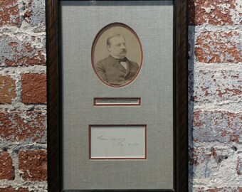 Grover Clevaland -22nd & 24th US President - Original Signature with Photograph-1891