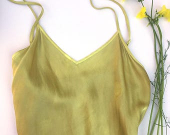 Eco-dyed Silk Camisole; Gold Oxalis; Size Small
