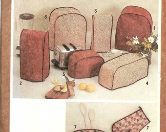 Vintage 1980s Casserole Covers Pattern, Appliance Covers Pattern, Pot Holders Pattern, Mixer Cover Pattern, Toaster Cover Pattern
