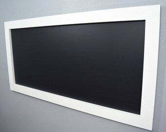 Large White Framed Chalkboard - Large Chalkboard - Kids Chalkboard -White Chalkboard - Long Chalkboard - Kitchen Chalkboard - Playroom Chalk