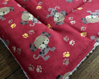 DOG crate mat pad pet bed FLANNEL paw prints - PROFITS Benefit Animal Rescue Group