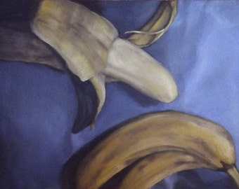 Blue Bananas Original Oil Painting