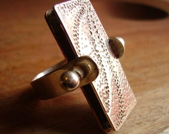 Necklace and Ring, Sterling silver and copper, Made to order in your size, convertible, 2 in 1, "Metamorphosis"