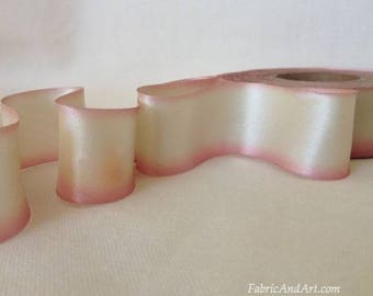 Blushing Bride Pink & White Hand Dyed Silk Ribbon